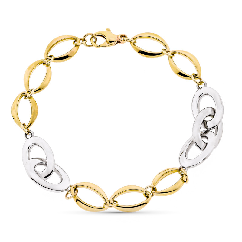 9K PULSERA ORO AMARILLO HUECA 20.5 CM