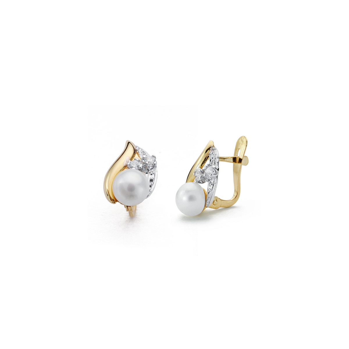 9K PENDIENTES BICOLOR 11X7 MM