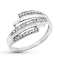 18K SORTIJA ORO BLANCO BANDAS CON CIRCONITAS. ANCHO: 11 MM