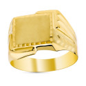9K SELLO ORO AMARILLO CABALLERO TALLADO DIAMANTADO ZONA DE GRABACION 13X11 MM