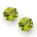 9K PENDIENTES ORO AMARILLO OLIVINA NATURAL GARRA CALADA 8 MM 3.90 QTS CIERRE PRESION