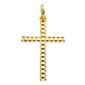 9K CRUZ ORO AMARILLO SIN CRISTO TALLADA DIAMANTADA. MEDIDA: 30X20 MM