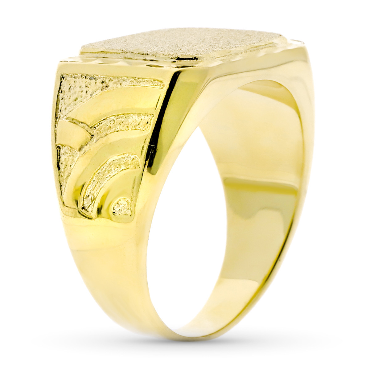 9K SELLO ORO AMARILLO CABALLERO MACIZO TALLADO. ZONA GRABADO: 19 X 15 MM