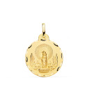9K MEDALLA ORO AMARILLO VIRGEN DEL PILAR TALLADA 22 MM