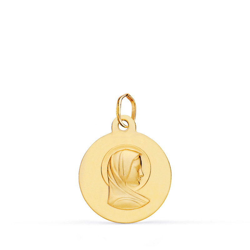 9K MEDALLA ORO AMARILLO MARIA FRANCESA MATIZADA 16MM