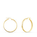 9K AROS ORO AMARILLO HUECOS CON GRECA 28 MM TUBO RECTANGULAR 3 MM X 1.2 MM