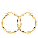 9K AROS ORO AMARILLO HUECOS RETORCIDOS MATE Y BRILLO 29X2.5 MM