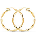 9K AROS ORO AMARILLO HUECOS RETORCIDOS MATE Y BRILLO 35 X 2.75 MM