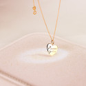 9K COLGANTE ORO AMARILLO CORAZON EN BRILLO MAMAN JE T AIME. 14X14MM