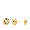 9K PENDIENTES CHATON ORO AMARILLO DIAMANTES LABORATORIO 0,200 QTS SI-H. MEDIDA: 6,5 X 6,5 MM. CIERRE TUERCA