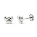 9K PENDIENTES ORO BLANCO FLOR DIAMANTES 0.016 CTS SI-H 6X5 MM TUERCA