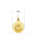 9K ESCAPULARIO ORO AMARILLO LISO VIRGEN DEL CARMEN CORAZON DE JESUS 14 MM