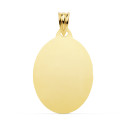 9K PLACA CHAPA OVAL ORO AMARILLO BRILLO 26X20 MM