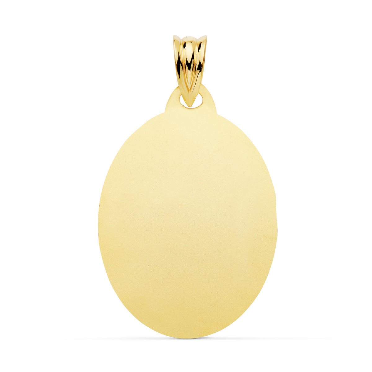 9K PLACA CHAPA OVAL ORO AMARILLO BRILLO 26X20 MM