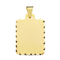 9K PLACA CHAPA ORO AMARILLO MATE TALLADA 28X20 MM