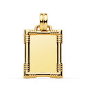 9K CHAPA ORO AMARILLO EN BRILLO CON BORDE. 25X20 MM