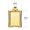 9K CHAPA ORO AMARILLO EN BRILLO CON BORDE. 25X20 MM