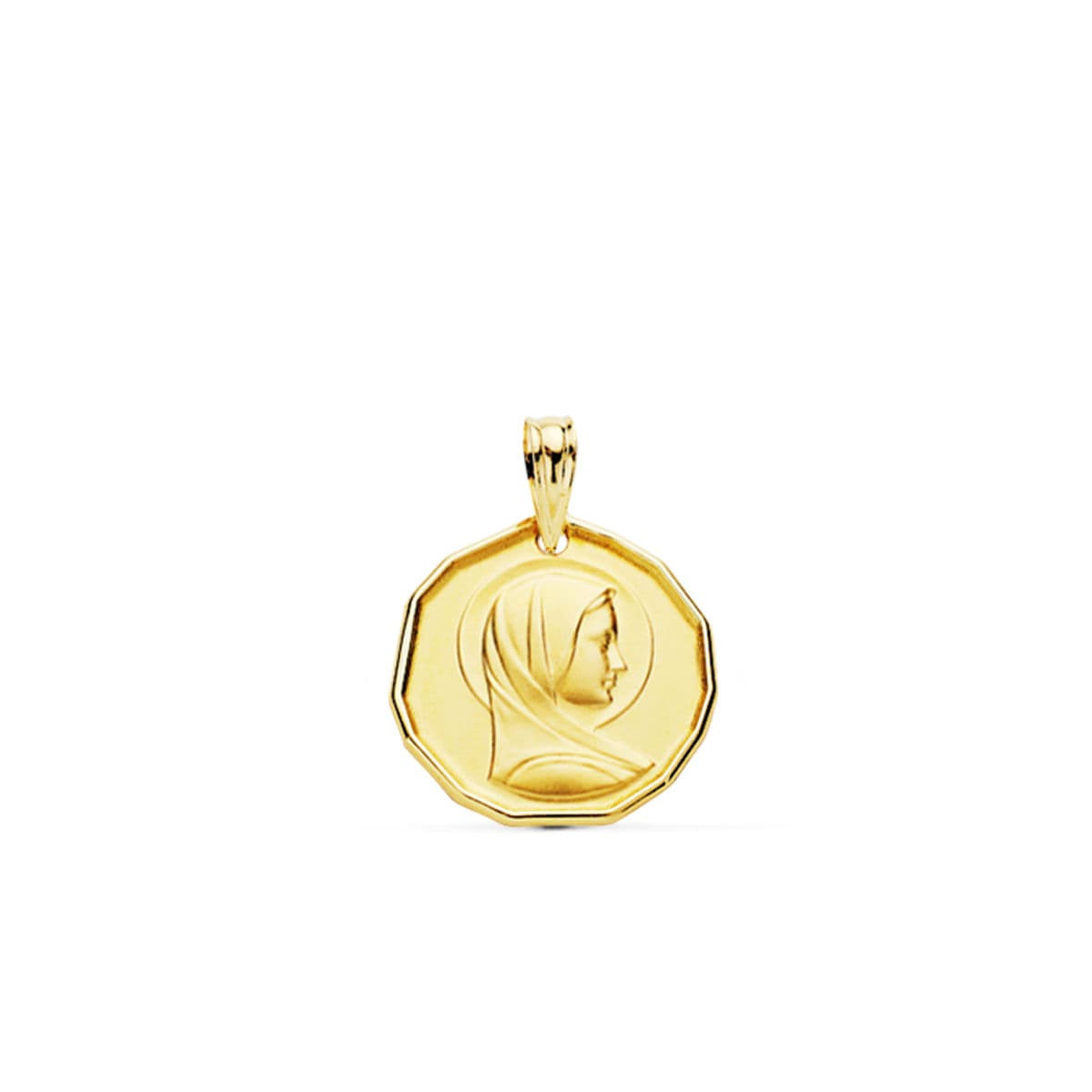 9K MEDALLA ORO AMARILLO MARIA FRANCESA 16 MM