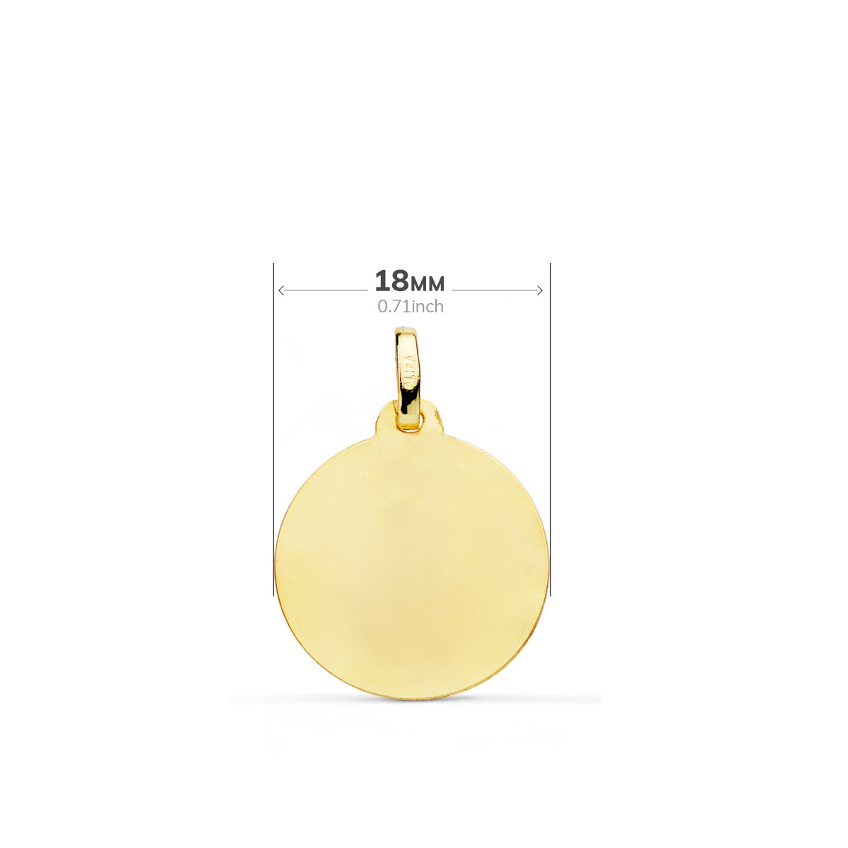 9K MEDALLA ORO AMARILLO MARIA FRANCESA LISA MATIZADA 18 MM