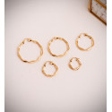 18K AROS ORO AMARILLO HUECOS RETORCIDOS MATE Y BRILLO 24 MM. GROSOR: 3 MM