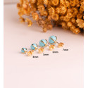 18K PENDIENTES ORO AMARILLO TURQUESA CON 4 GARRAS. MEDIDA: 4 MM. CIERRE PRESION