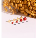 18K PENDIENTES ORO AMARILLO CORAL CON 4 GARRAS. MEDIDA: 5 MM. CIERRE TUERCA