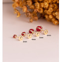 18K PENDIENTES ORO AMARILLO CORAL CON 4 GARRAS. MEDIDA: 5 MM. CIERRE TUERCA