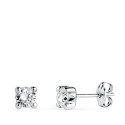 18K PENDIENTES ORO BLANCO CIRCONITA 4MM CON 4 GARRAS. ANCHO: 4,5 MM. CIERRE PRESION