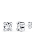 18K PENDIENTES ORO BLANCO CIRCONITA 6MM CON 4 GARRAS. ANCHO: 6,5 MM. CIERRE PRESION