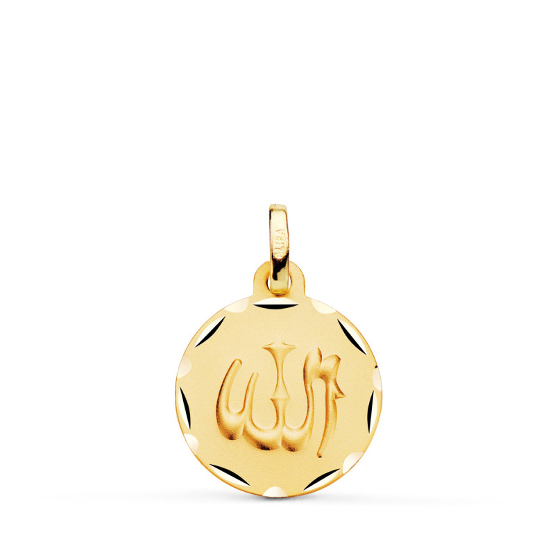 18K MEDALLA ORO AMARILLO ALA ES GRANDE TALLADA Y MATIZADA 16 MM
