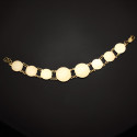 18K PULSERA ORO AMARILLO CON MEDUSAS DE 20 Y 15 MM LARGO 20.5 CM