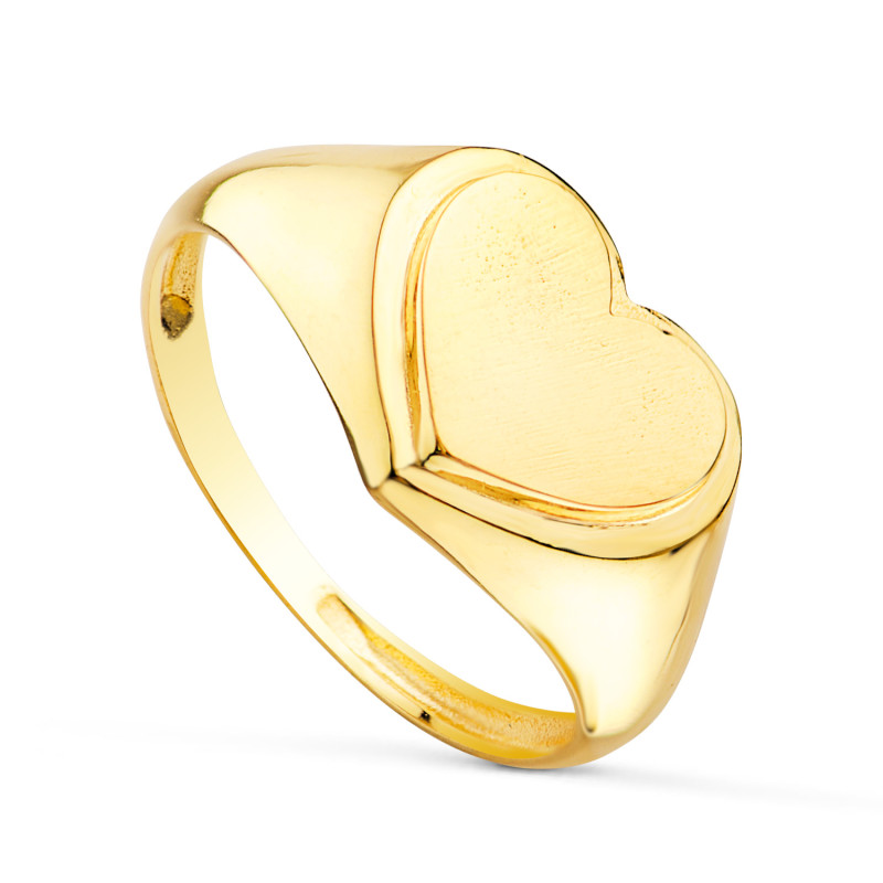 18K SELLO ORO AMARILLO MACIZO SIN FORRAR CORAZON. ZONA DE GRABADO: 10X8,5 MM