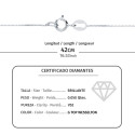 18K GARGANTILLA ORO ROSA CHATON 6MM DIAMANTE LABORATORIO 2,20MM 0,050 QTS. G-VS2 CADENA 42CM