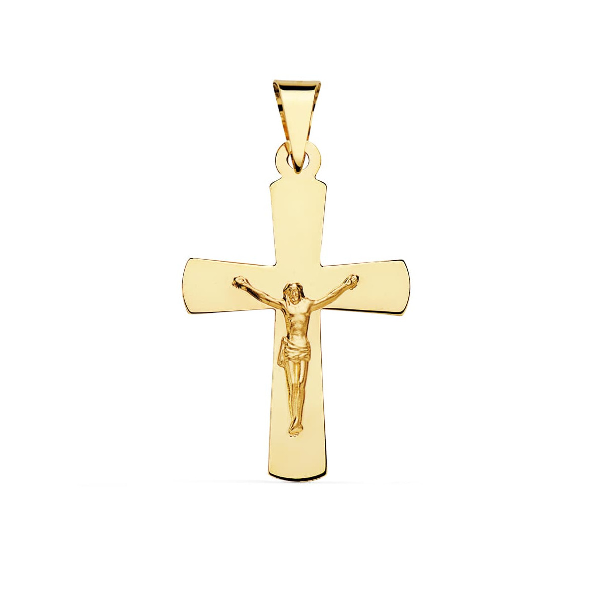 18K CRUZ CON CRISTO ORO AMARILLO 34 X 22 MM