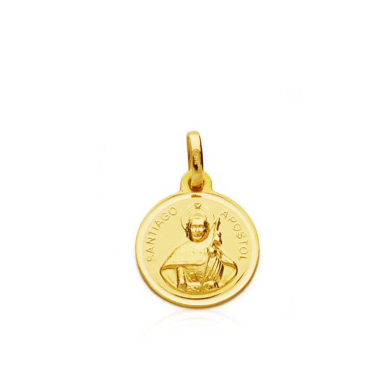 18K MEDALLA ORO AMARILLO SANTIAGO APOSTOL BISEL 18 MM