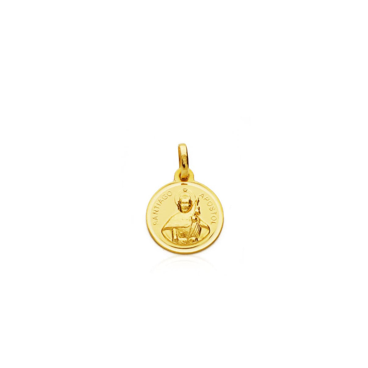 18K MEDALLA ORO AMARILLO SANTIAGO APOSTOL BISEL 18 MM