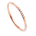 18K SORTIJA ORO ROSA 5 DIAMANTES DE LABORATORIO 0,025 QTS. VS2-G CUERPO REDONDO 1 MM