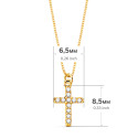 18K COLLAR ORO AMARILLO CRUZ 8,5X 6,5 MM 11 DIAMANTES LABORATORIO 0,050 QT.CADENA VENECIANA 45CM G-VS2