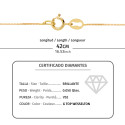 18K COLLAR ORO AMARILLO CRUZ 8,5X 6,5 MM 11 DIAMANTES LABORATORIO 0,050 QT.CADENA VENECIANA 45CM G-VS2
