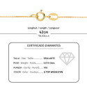 18K COLLAR ORO AMARILLO CRUZ 12X7 MM 1 DIAMANTE LABORATORIO 0,015 QT. CADENA VENECIANA 45CM G-VS2