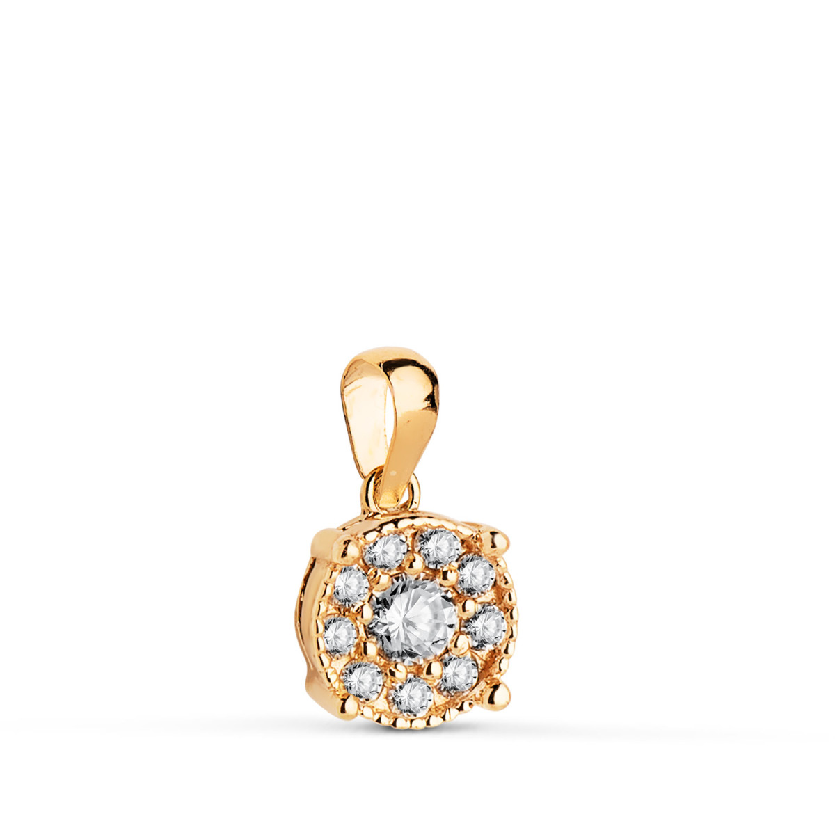 18K COLGANTE ORO AMARILLO DIAMANTES DE LABORATORIO TALLA BRILLANTE 0,182 QTES. G-VS1. MEDIDA: 8 X 6,5 MM