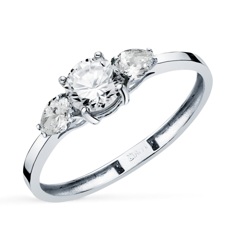 18K SORTIJA ORO BLANCO DIAMANTES LABORATORIO TALLA PERA Y TALLA BRILLANTE 5 MM. 0,79 QT. VS2 - E