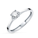 18K SOLITARIO ORO BLANCO 4 GARRAS CON DIAMANTE LABORATORIO 0,50 QTES. G - VS1