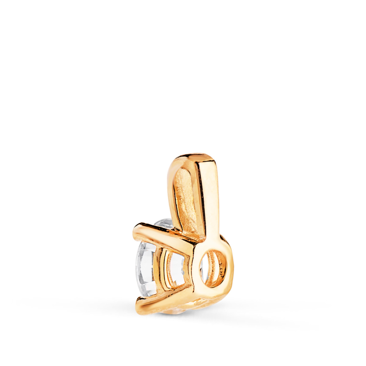 18K COLGANTE ORO AMARILLO DIAMANTE LABORATORIO TALLA BRILLANTE 5MM 0,500 QTES. G-VS1. MEDIDA: 9X5 MM