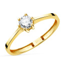 18K SOLITARIO ORO AMARILLO 6 GARRAS CON DIAMANTE LABORATORIO 0,300 QTES. G - VS1