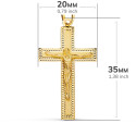 18K CRUZ ORO AMARILLO CON CRISTO TALLADA 35X20 MM
