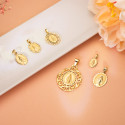 18K MEDALLA ORO AMARILLO ESCAPULARIO ORO AMARILLO VIRGEN DE LA MILAGROSA BRILLO 23x15 MM