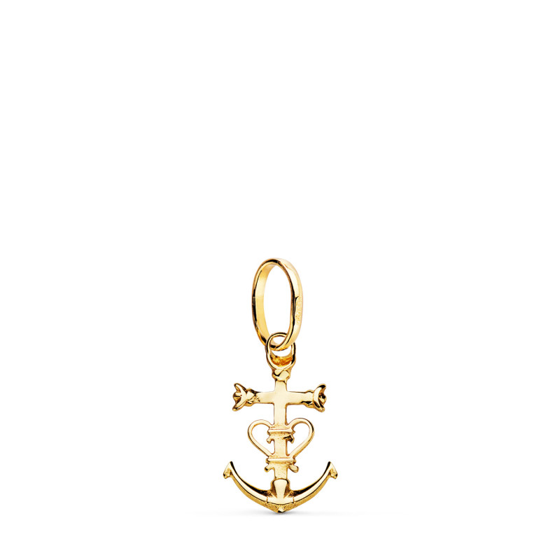 18K COLGANTE CRUZ DE LA CAMARGA ORO AMARILLO. 16 X 10 MM