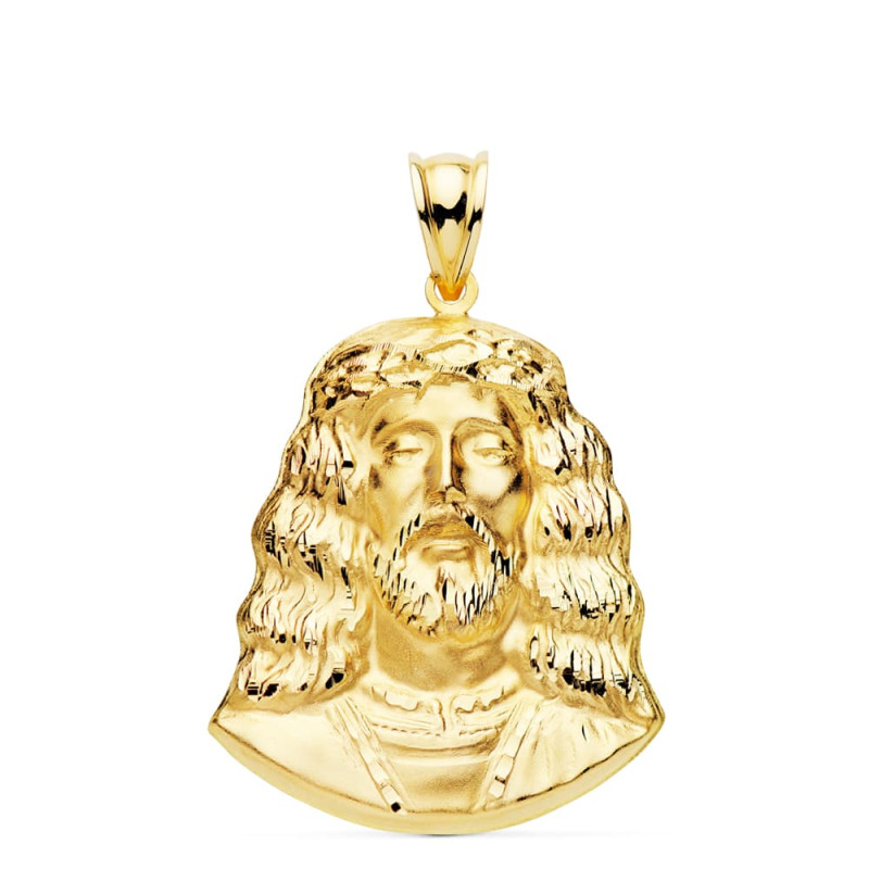 18K COLGANTE ROSTRO CRISTO ORO AMARILLO. 32 X 25 MM