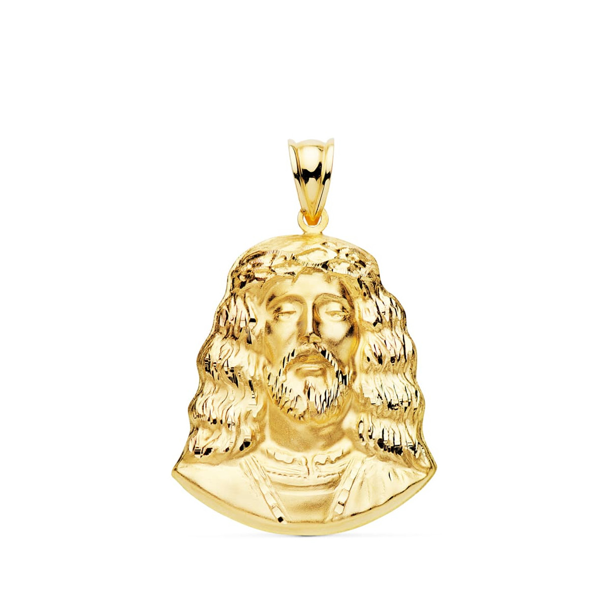 18K COLGANTE ROSTRO CRISTO ORO AMARILLO. 32 X 25 MM